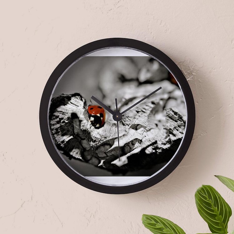CafePress Red Ladybugs 10" Wall Clock (515935302)