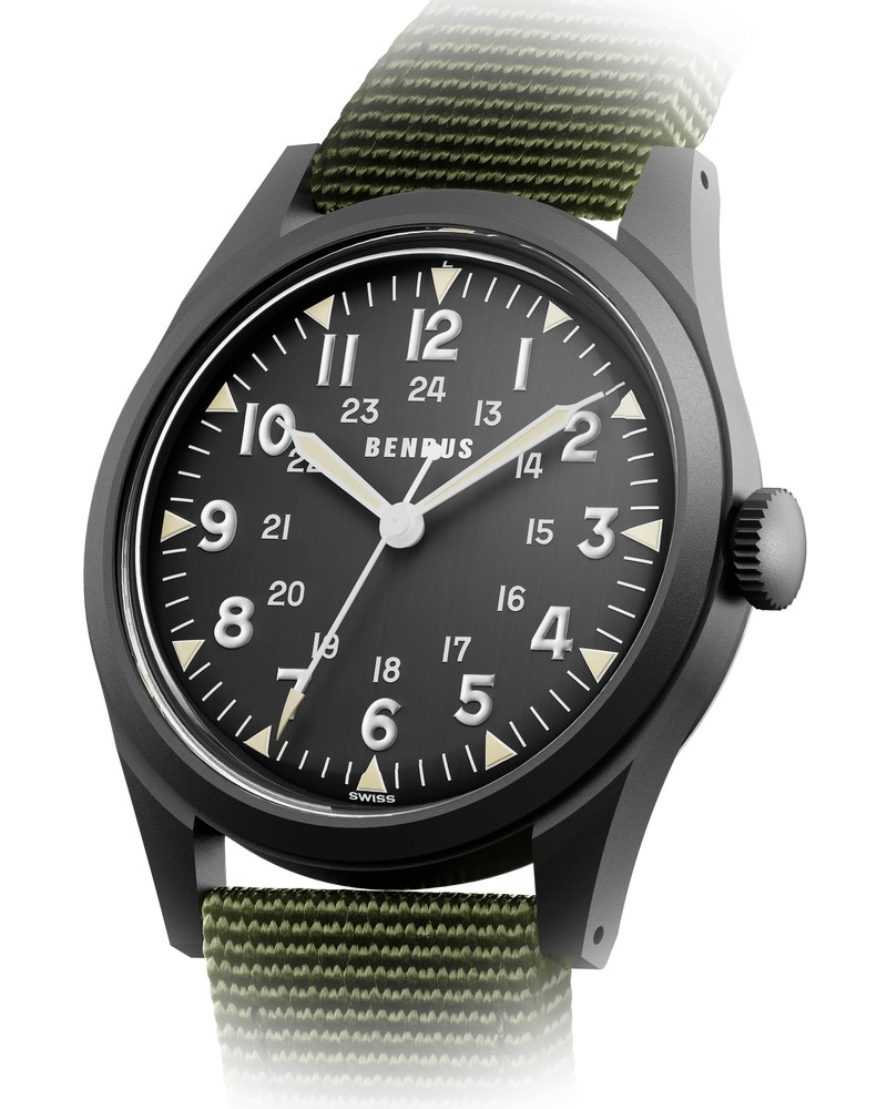 Benrus DTU-BB-B-038-01 DTU Phantom 38mm Black PVD Field Automatic