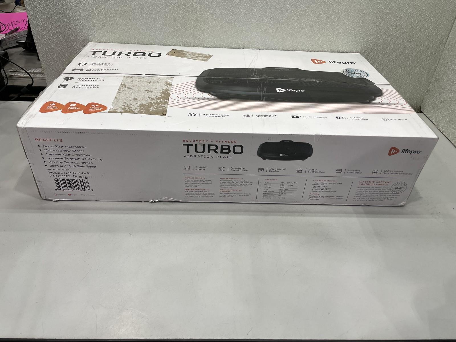 Lifepro Turbo Vibration Plate Exercise Machine, Black