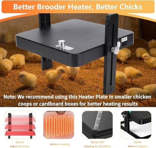 Chick Brooder Heater Plate, 10"x10" Brooder Plate for Chicks with Adjustable