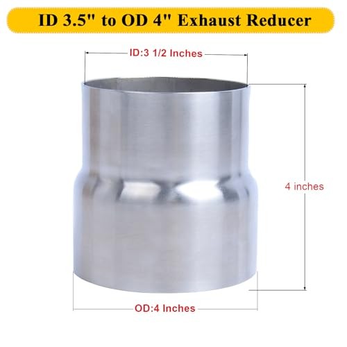 Universal Stainless ID 3.5 inch to OD 4 inch Exhaust Adapter 3.5" ID to 4" OD