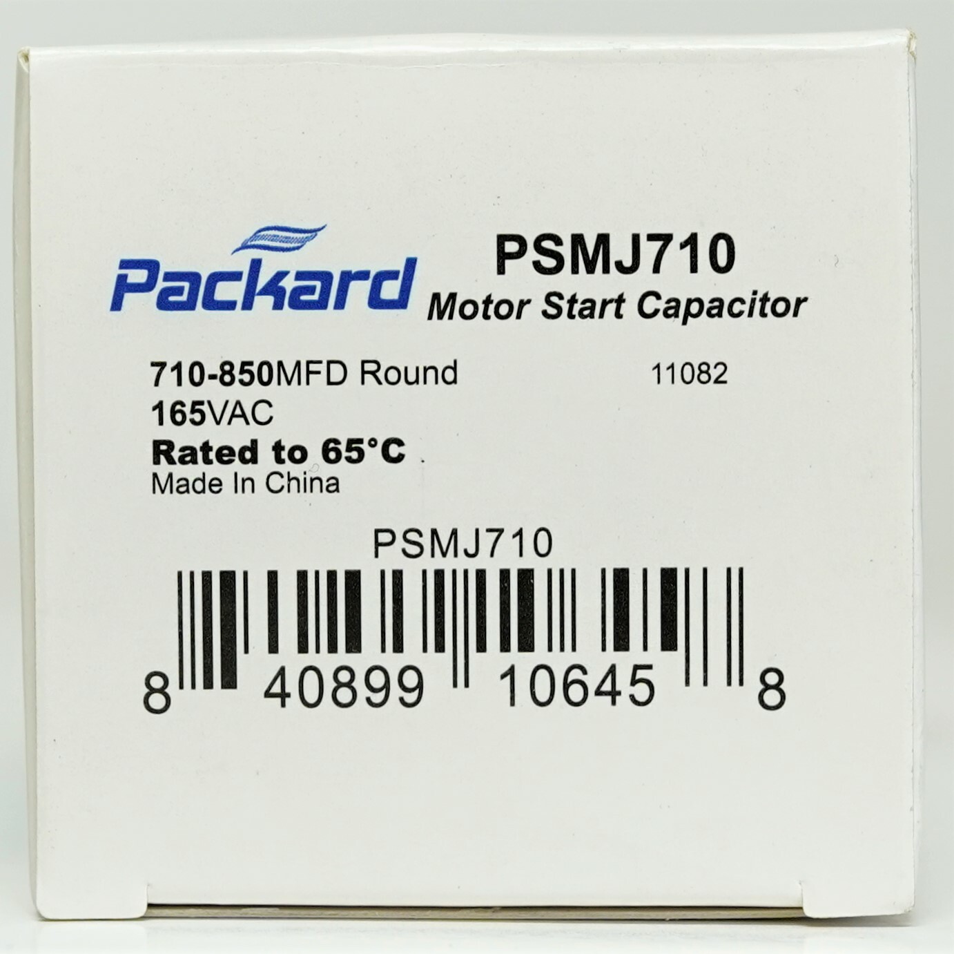 Packard PSMJ710 Motor Start Capacitor. 710-850 MFD UF / 165 VAC