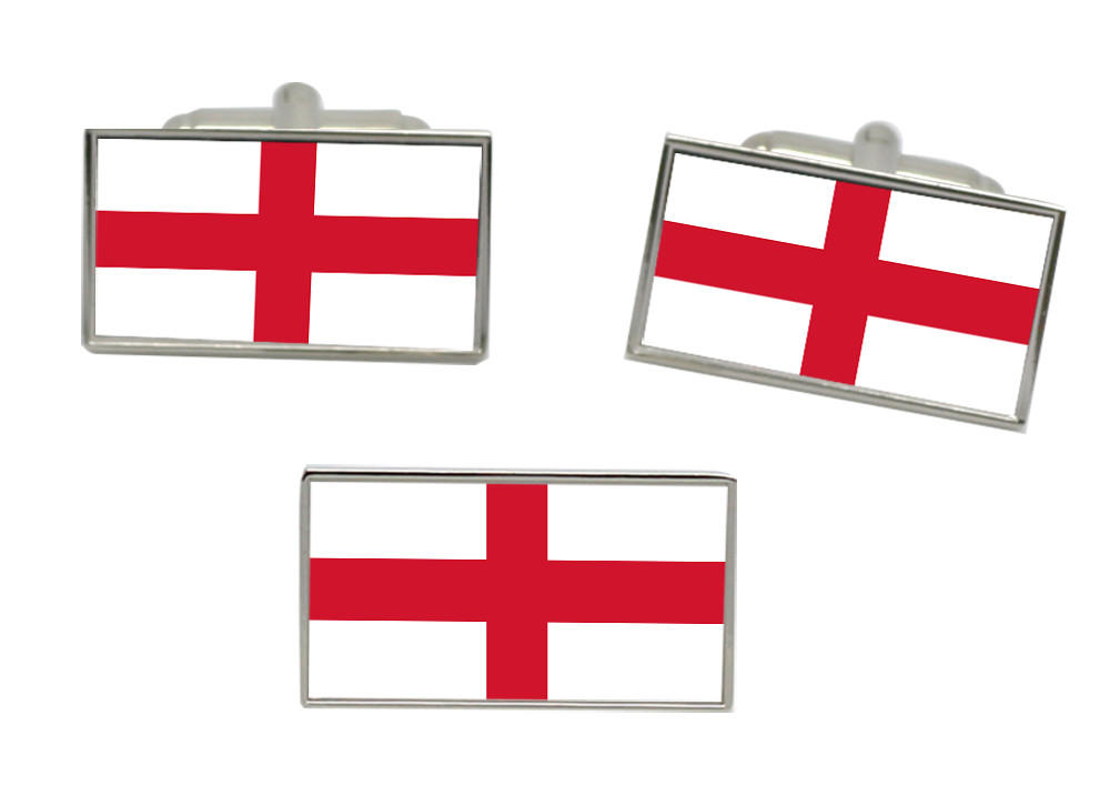 England Flag Cufflink and Tie Pin Set