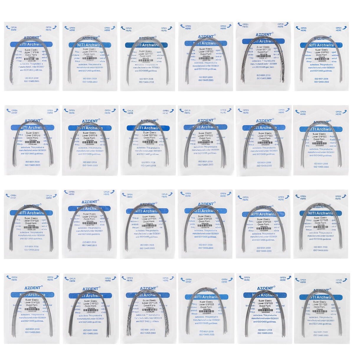 AZDENT arcos de ortodoncia niti super elástico rectángulos ovoide forma dental