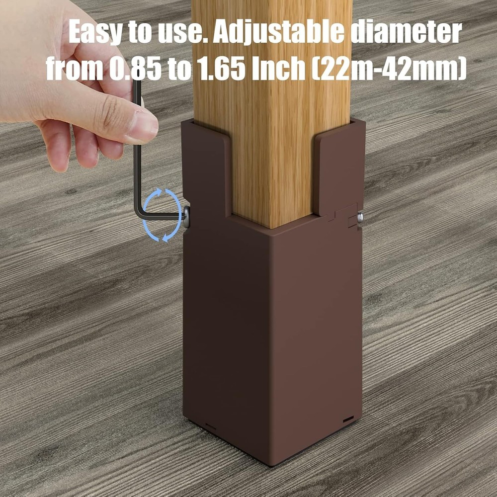 Modern Black Adjustable Bed Risers - Anti-Slip for Maximum Stability & Style