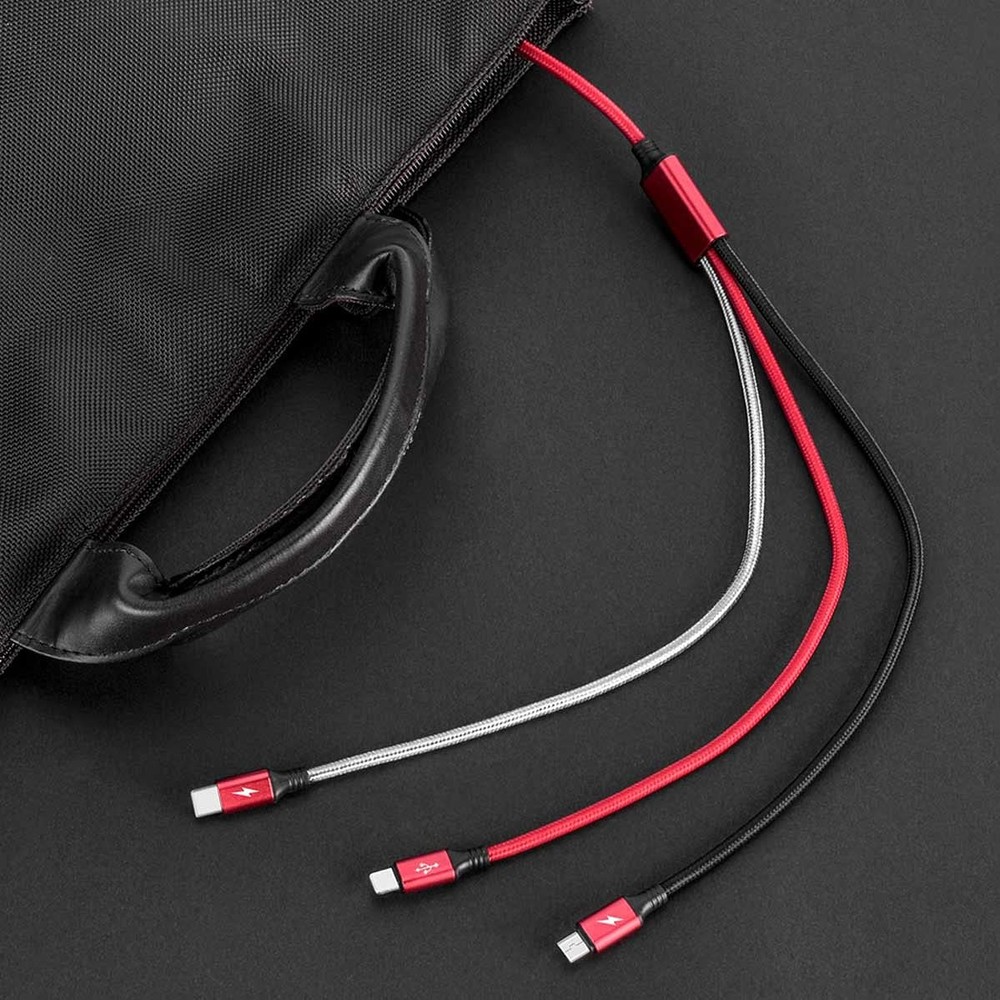 Multi Charging Cable, 10Ft 2Pack Fast Charger Cable Braided Red