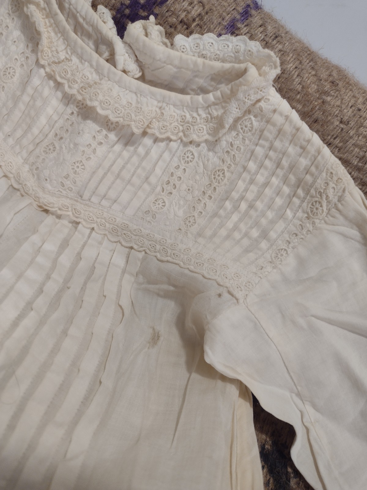 Antique Baby Clothing Bundle Victorian Christening Gown Crochet Sweater4 Piece