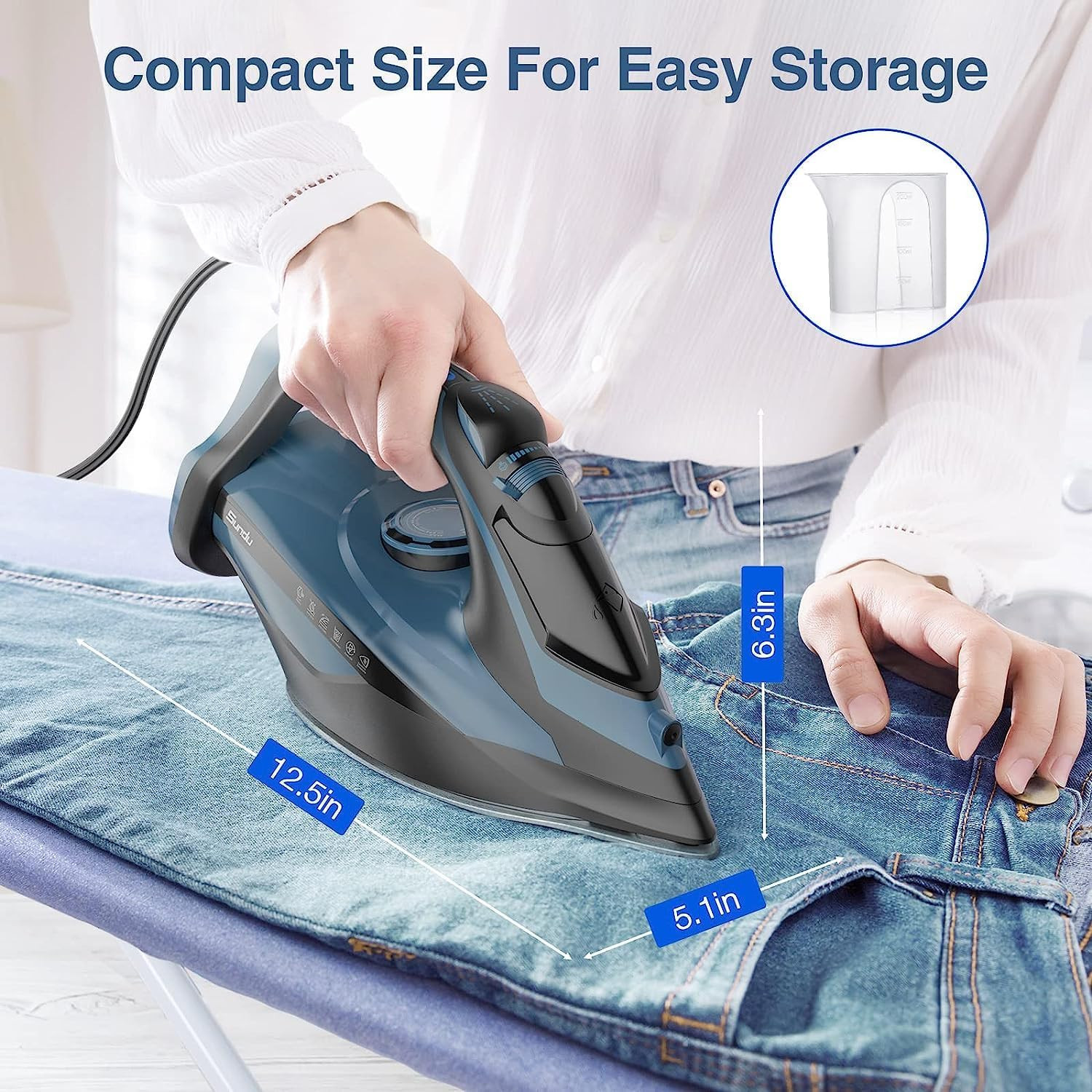 Sundu Steam Iron for Clothes with Rapid Heating Ceramic Coated Soleplate, 1700W