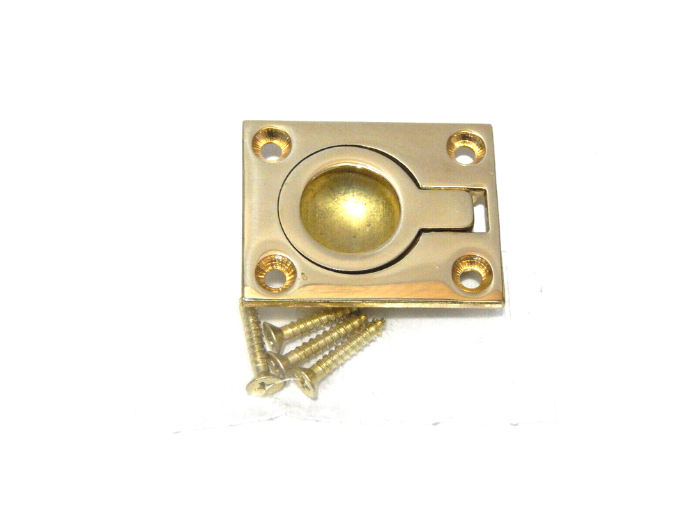 Ring Drawer Pulls Brass Half Mortise for Boxes Doors