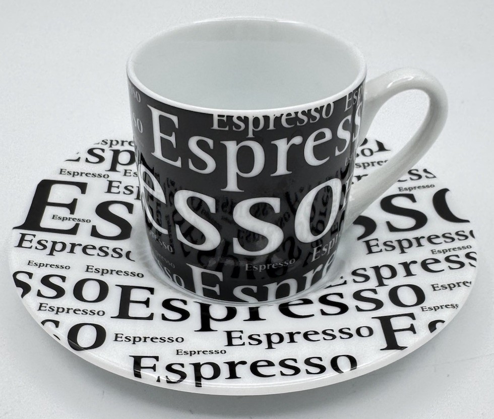 Könitz "Espresso" Cup and Saucer Set Eclectic Artsy