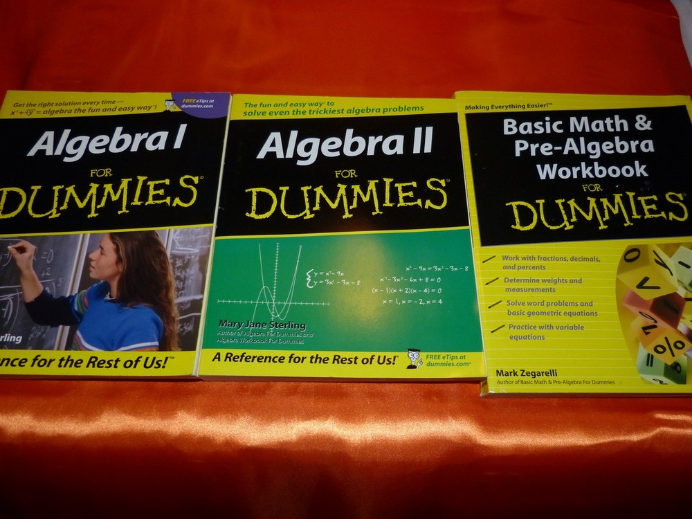 3 PACK MATH ALGEBRA BOOKS SALE For Dummies Pre Basic Math Book ❃ FreshSpun