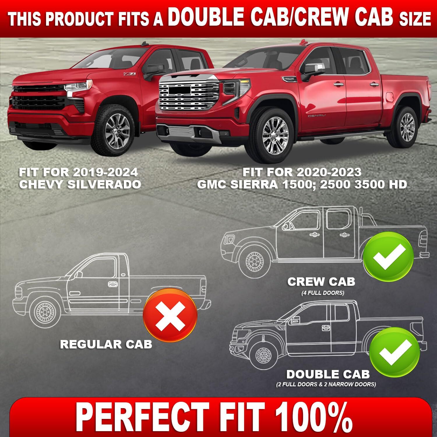 Under Seat Storage Box For 2019-2025 Chevy Silverado 1500 & GMC Sierra 1500