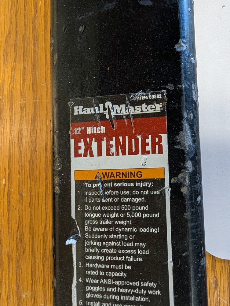 Haul Master 69882 12" Hitch Extender (Y1DE)