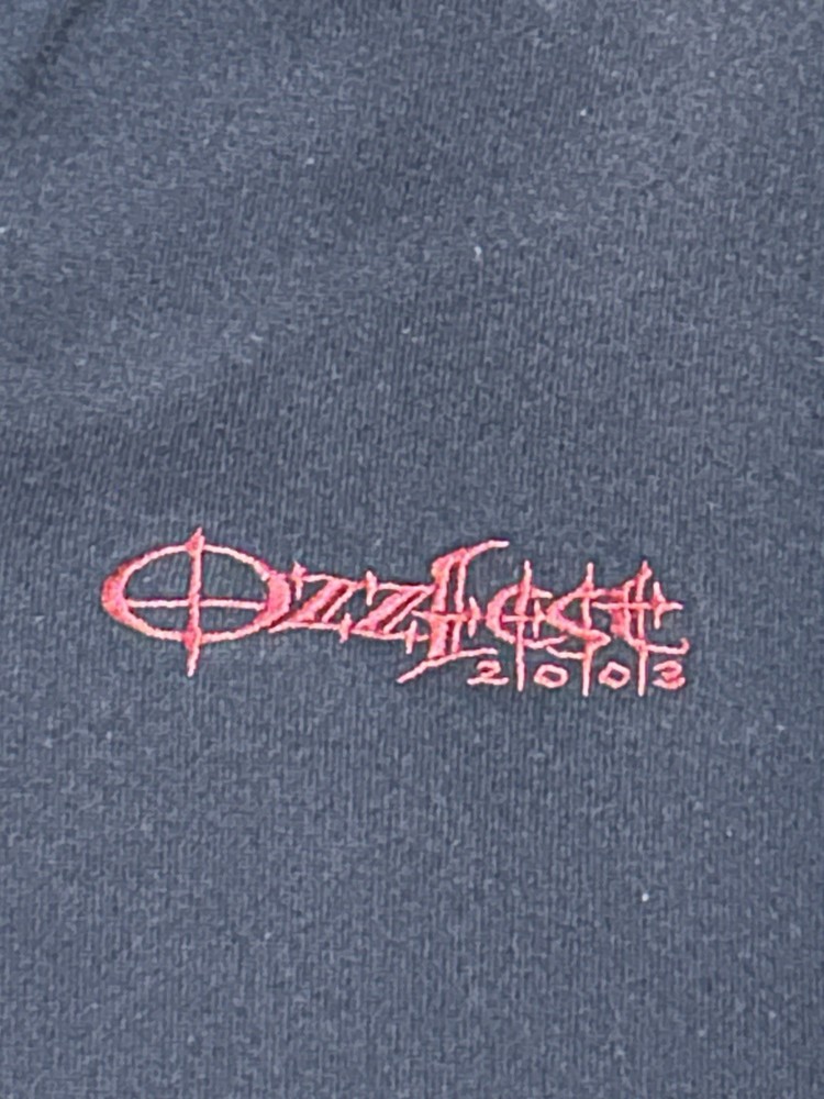 OZZFEST 2003 JACKET OZZY OSBOURNE XL WORN BLACK HOODIE FULL ZIP