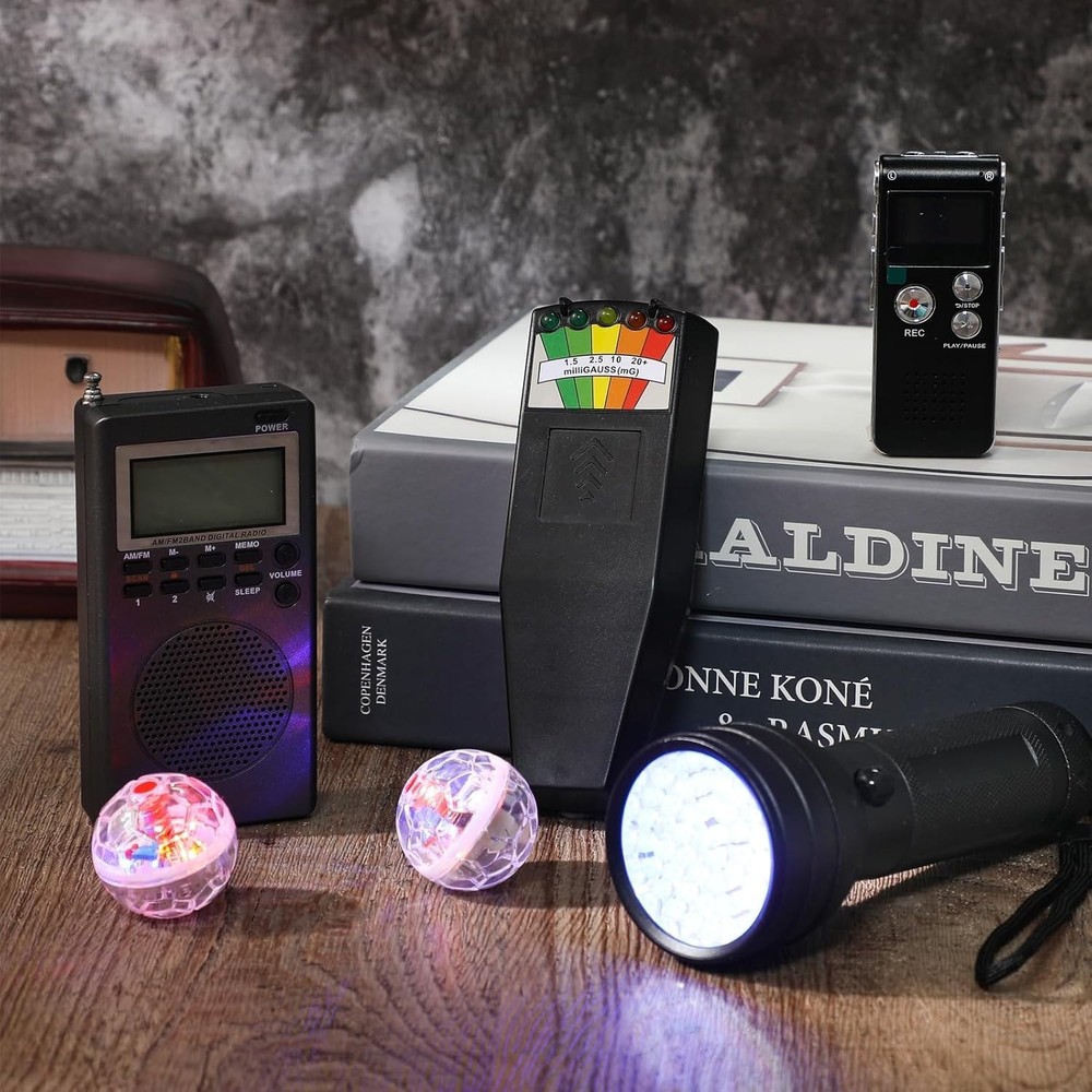 Beginner-Friendly Ghost Hunting Kit: EVP Recorder, UV Flashlight, LED Cat Balls