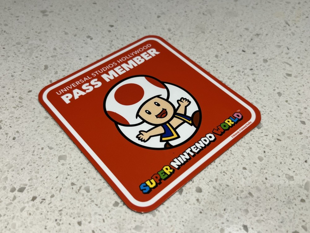 Universal Studios Hollywood Super Nintendo World Pass Member TOAD Magnet - Real