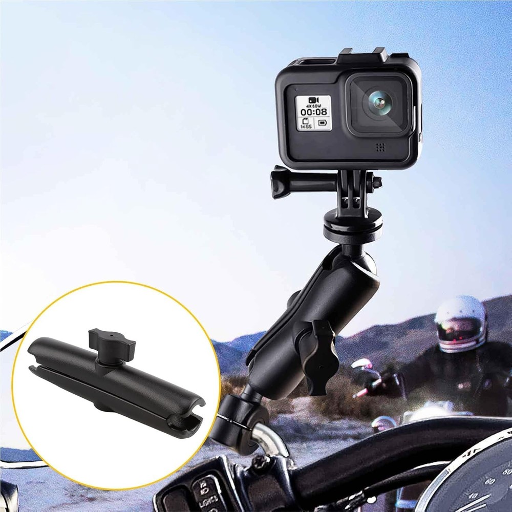 Dual Extension Double Socket Arm Compatible with RAM Mount B Size 1" Ball