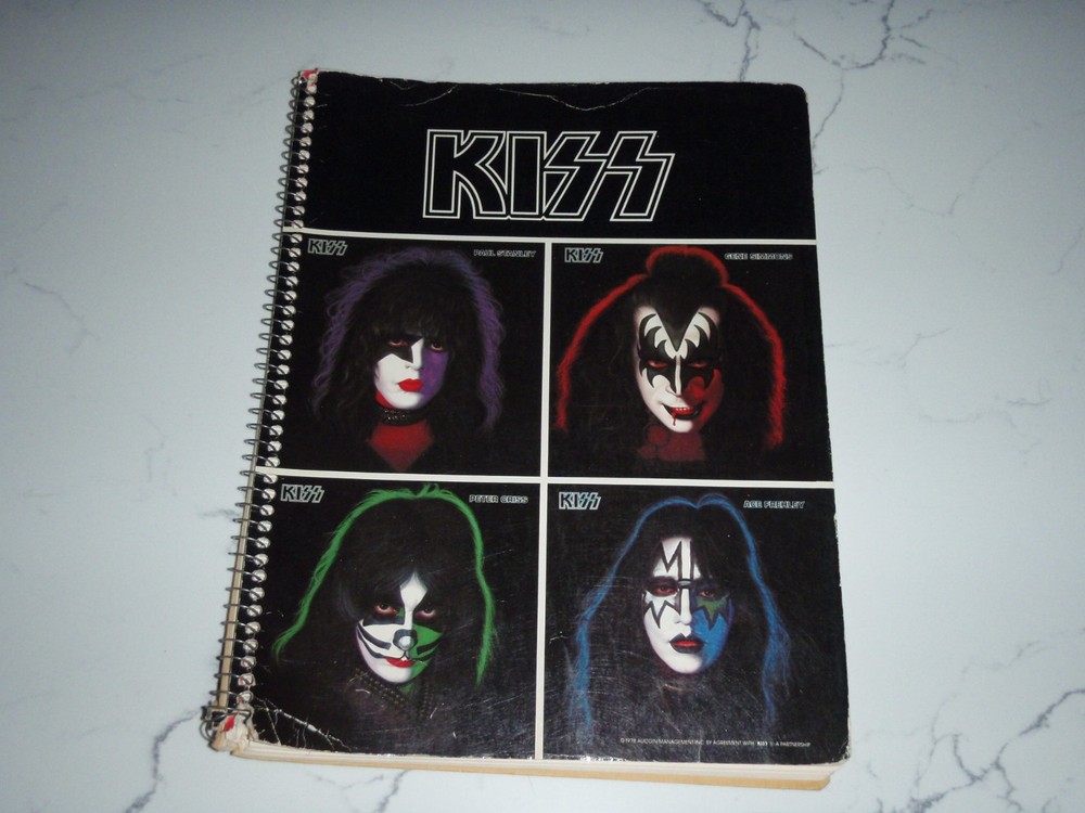 Kiss 1978 vintage 10” X 8” inch Kiss School Spiral Notebook