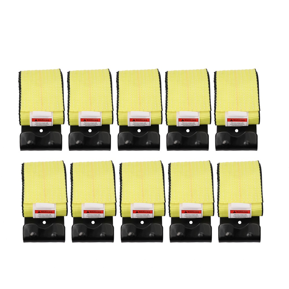 10 Pack 4" x 5' Winch Tie Down Straps with Flat Hook for Trucks