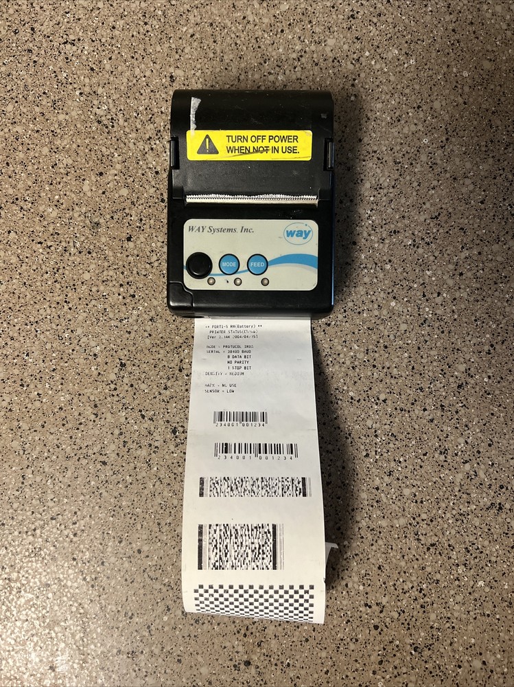 WAY SYSTEMS MOBILE PORTABLE THERMAL Printer Receipt Desktop (see descript)