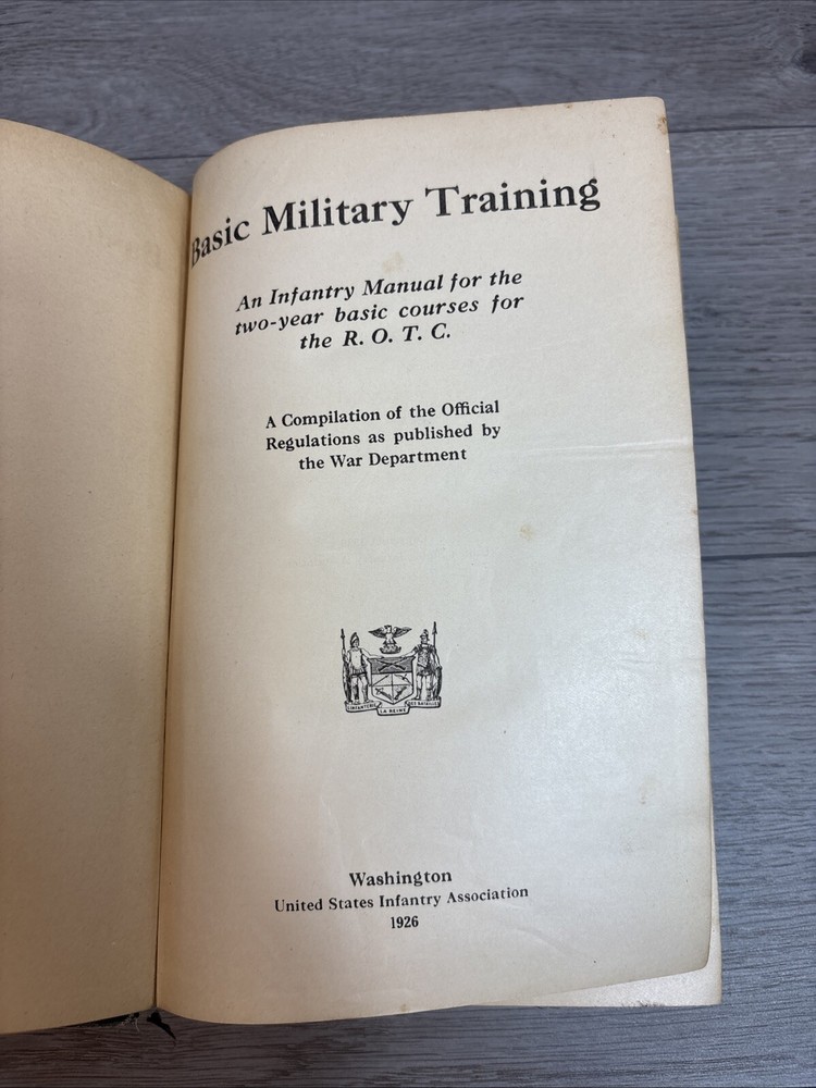 Basic Military Training ROTC 1926 Book