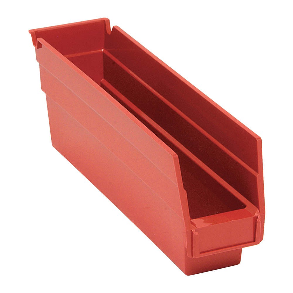 QUANTUM STORAGE SYSTEMS QSB100RD Shelf Bin,Red,Polypropylene,4 in 8PCC9