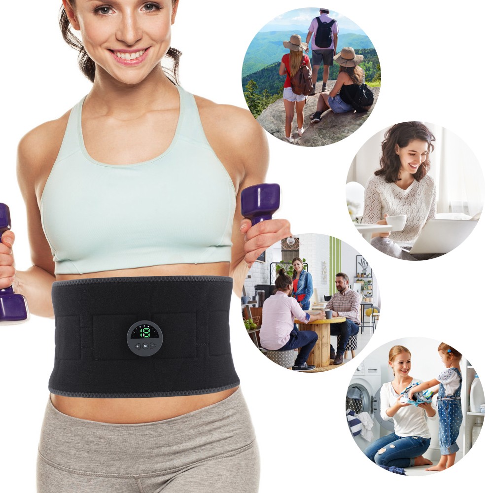 EMS Muscle Stimulator Belt Electric Abdominal Fitness Toning Belly Waist Trainer