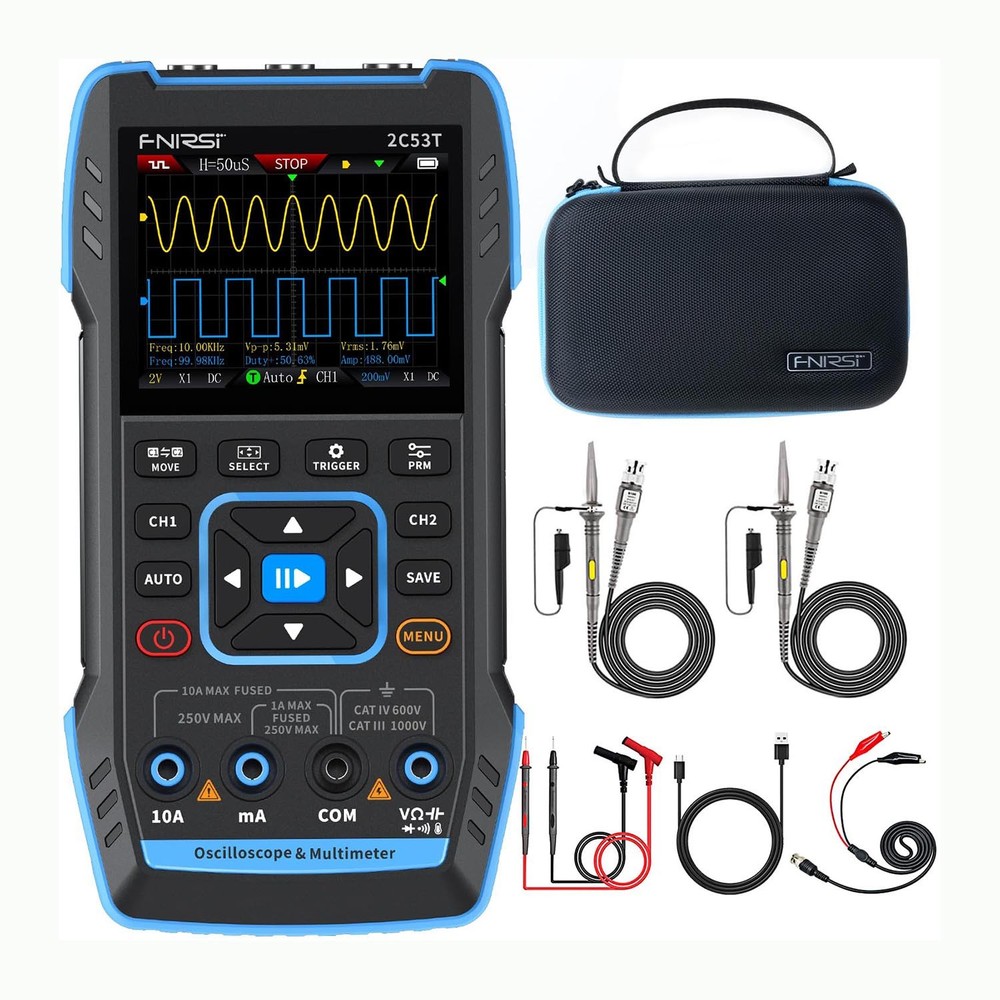 FNIRSI 2C53T Handheld Digital Oscilloscope Multimeter Function Signal Generator