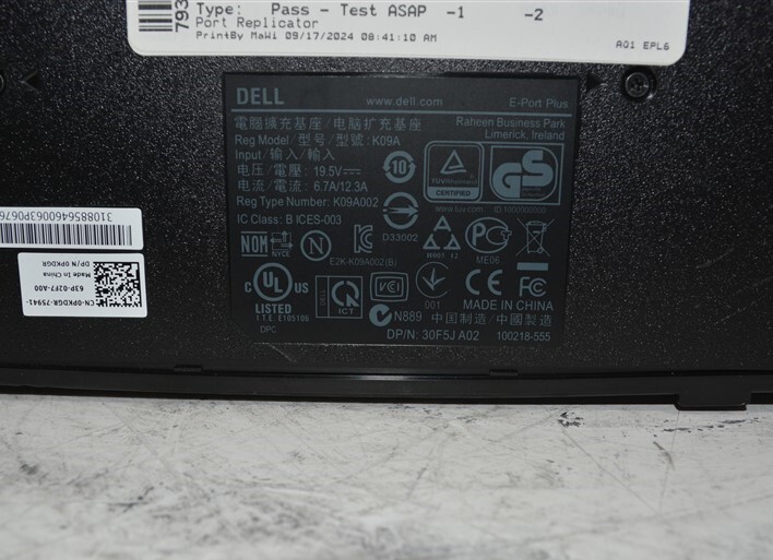 Dell K09A 30F5J A02 Laptop Docking Stations SEE NOTES