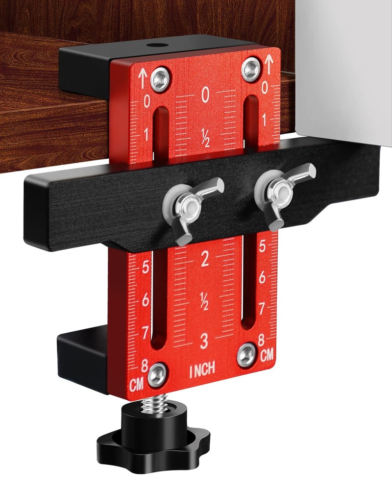 Cabinet Hinge Installation Jig for Efficient Mounting, 1 Pack, Red