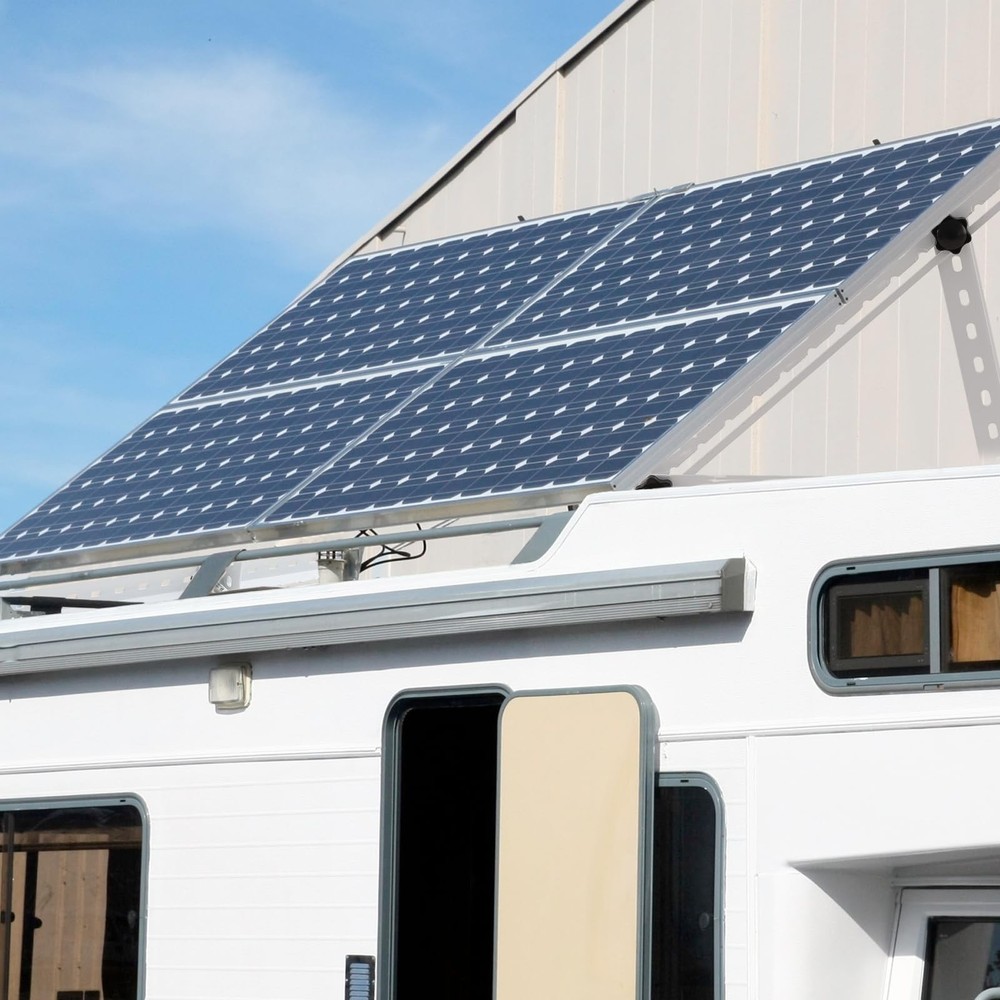 JAOTREL Solar Panel Mount, 16 in with Foldable Tilt Legs Adjustable White