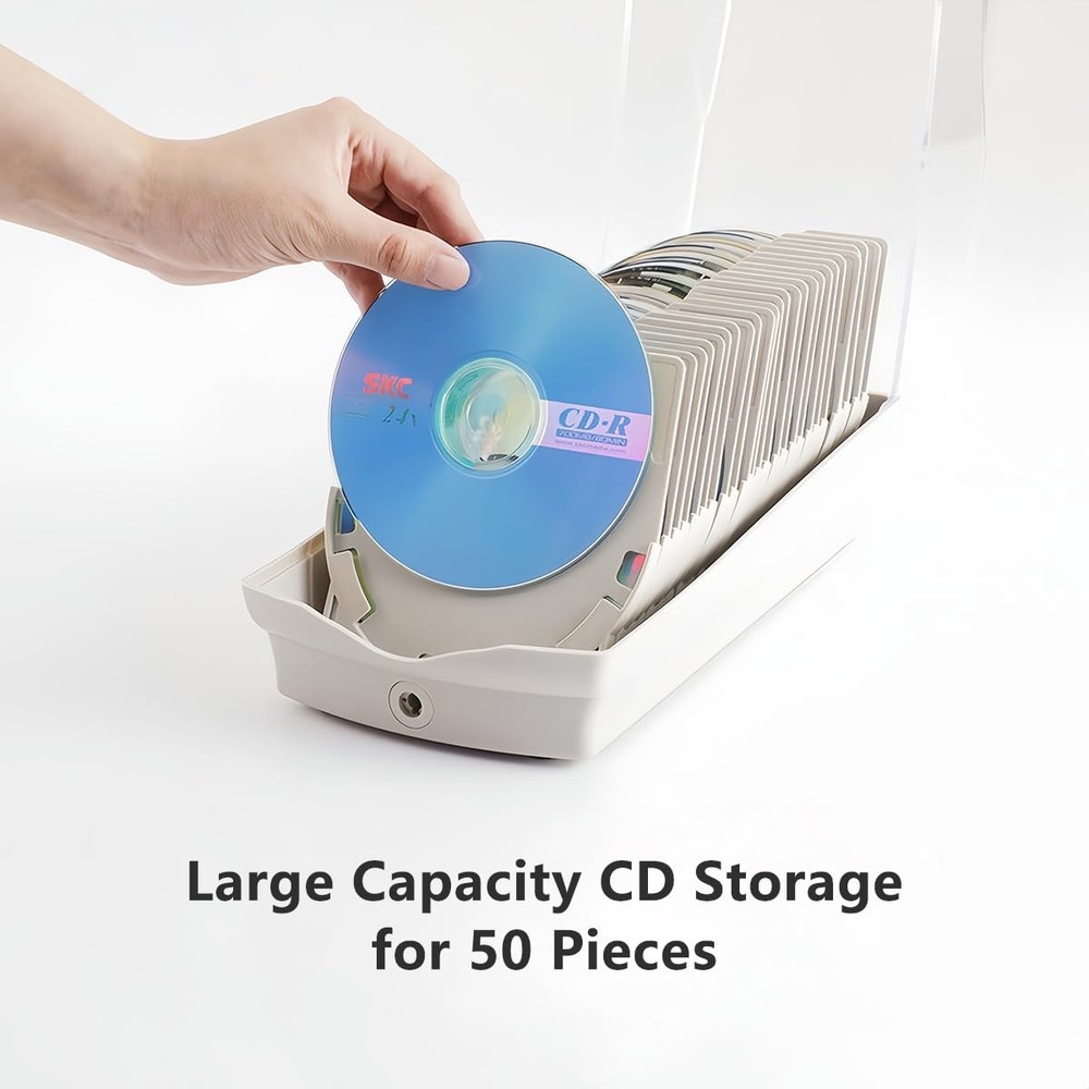 NETTIA CD/BD/DVD Storage Box - 50 Discs, Moisture Proof, Lockable