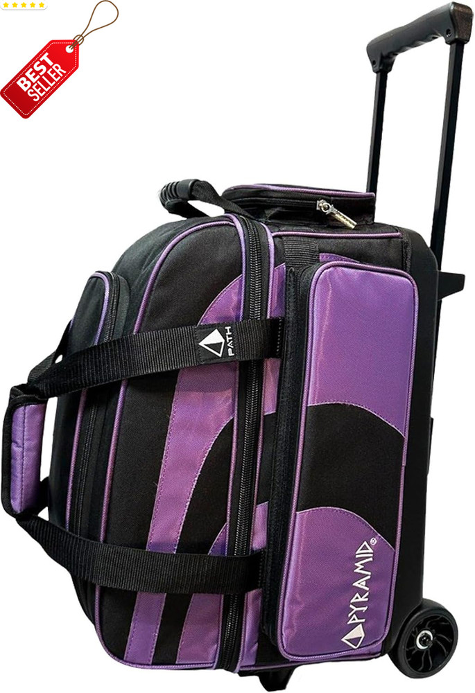 Deluxe Double Roller 2 Ball Bowling Bag Shoe Compartment Accessory Pockets US