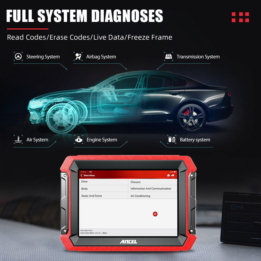 ANCEL Car ECU Coding Bidirectional Diagnostic Tool Full System OBD2 Scanner Tool