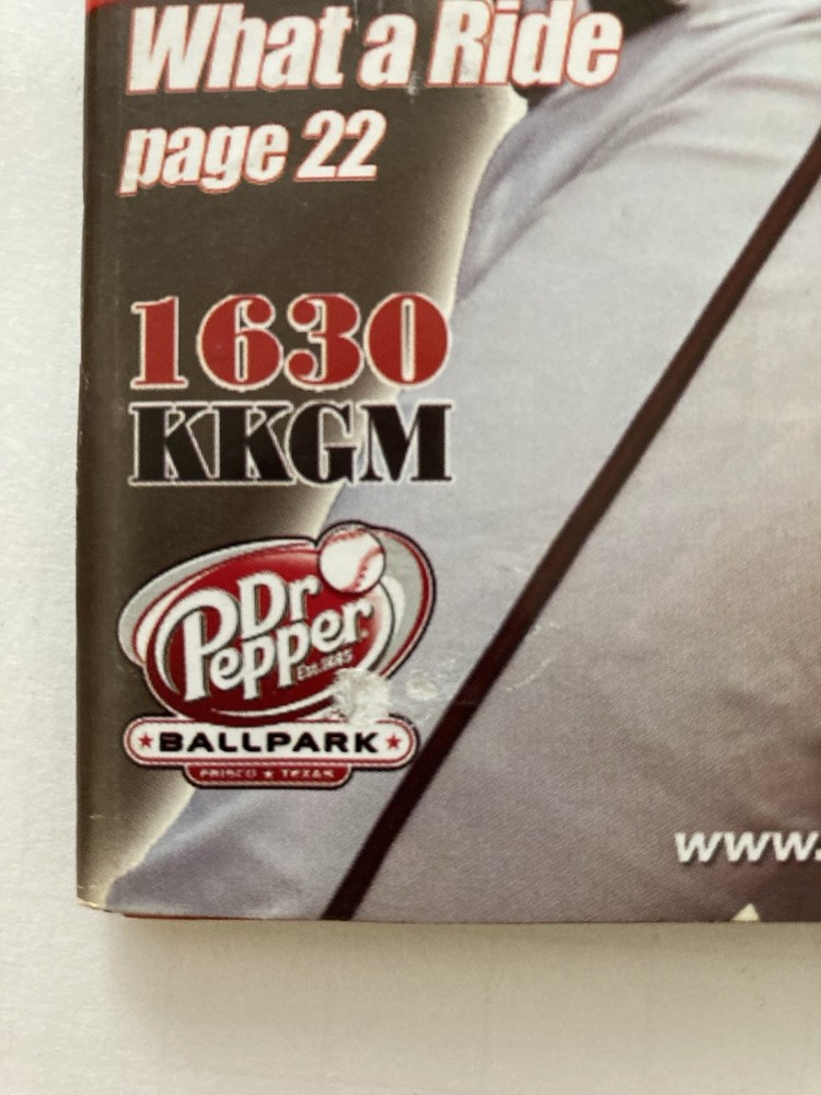 Frisco RoughRiders August 18 2006 PlayBall Program Nate Gold Pullout