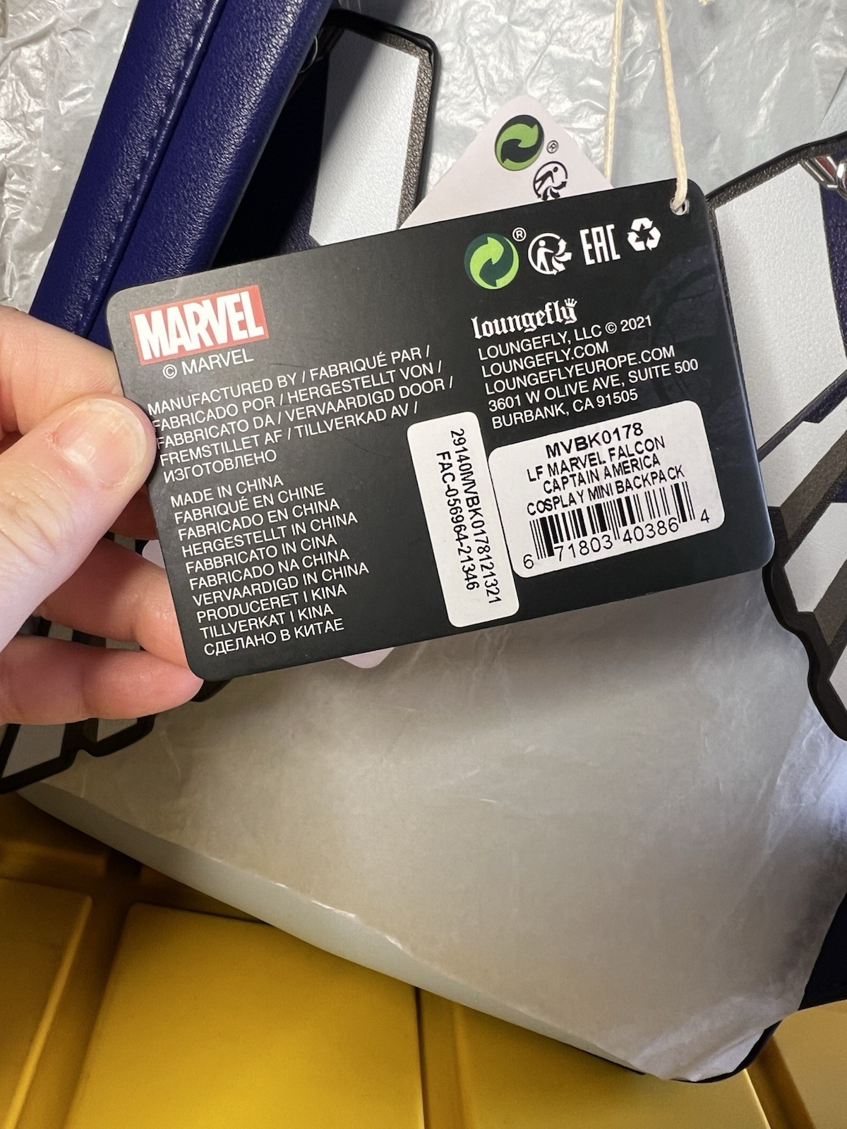 Marvel Falcon Winter Soldier Captain America Mini Backpack Loungefly NWT