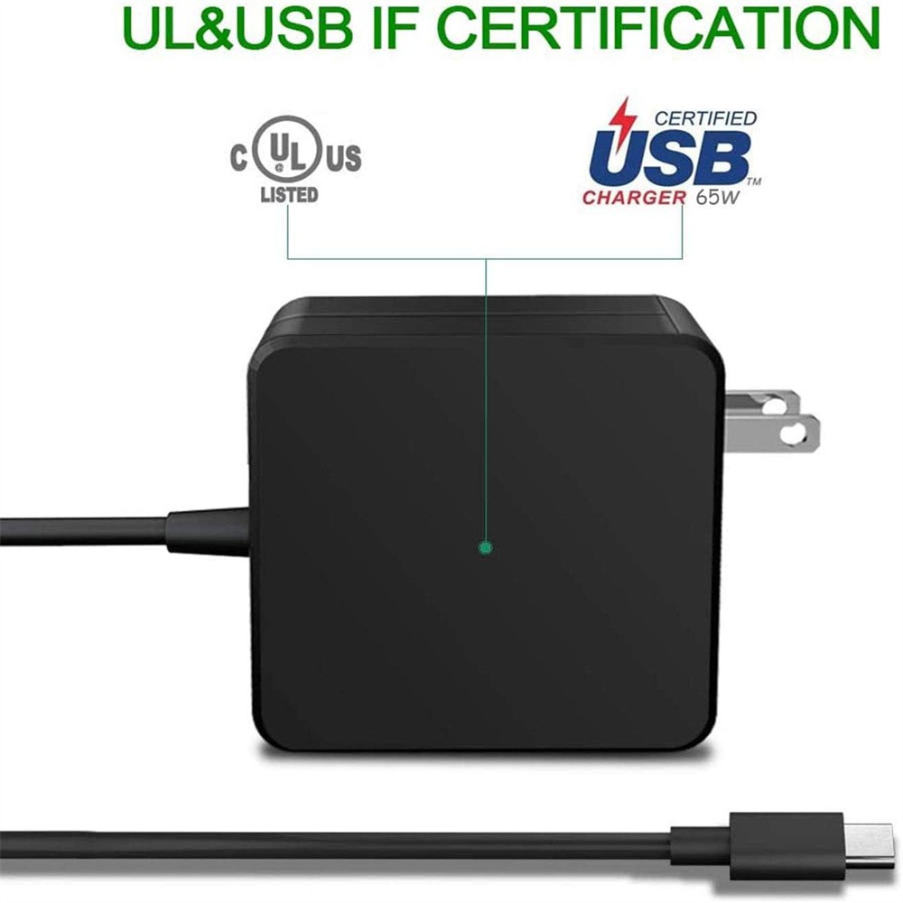 USB-C Type C Charger for Laptop Chromebook Tablet Phone 65w Universal Charge