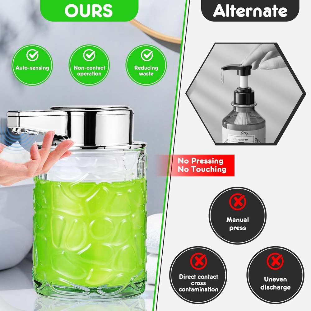 Automatic Touchless Soap Dispenser, Glass Sensor Hand Soap Dispenser