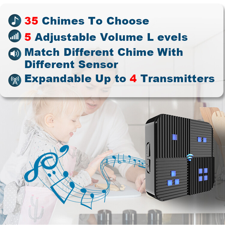 Wireless Solar Driveway Alarm Sensor Security System Receiver+Sensor Plug&Play