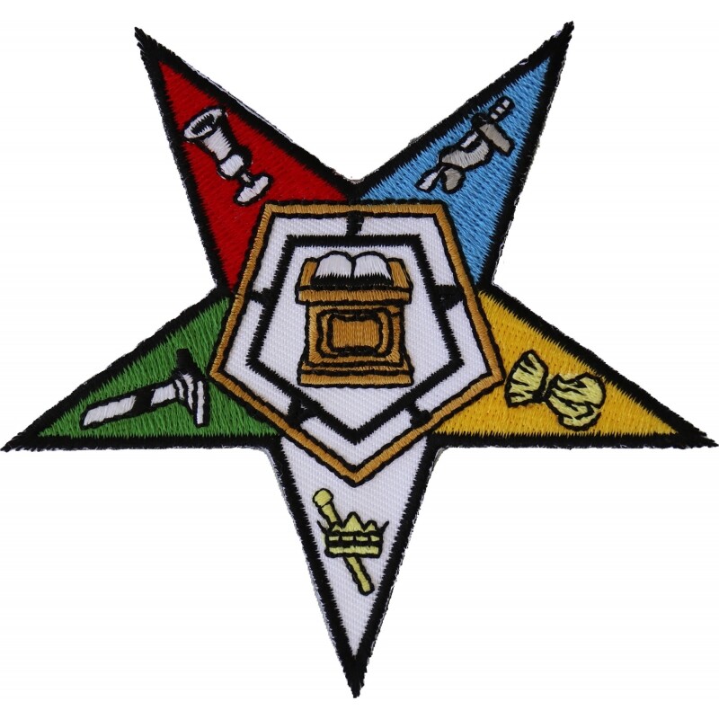 Embroidered Patch (Iron-On), Eastern Star Masonic Free Mason, 4" x 4"