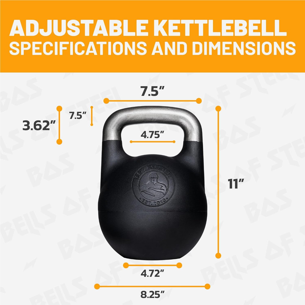 Adjustable Kettlebell Set [] Kettle Bell Weight Set | Steel Shell, Internally-Lo