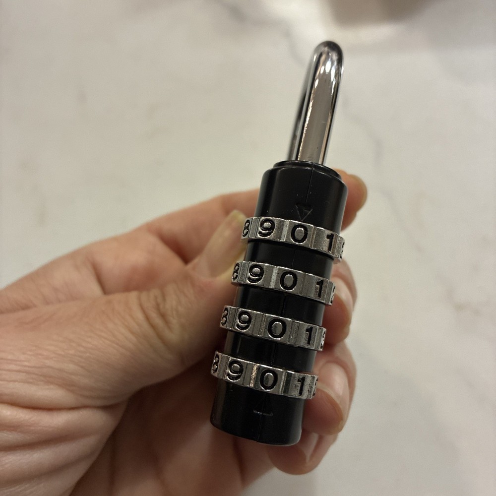 Padlock 4 Digit Combination Lock, Resettable, Black NEW