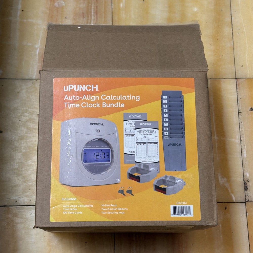 UPUNCH Auto-Align Calculating Time Clock Bundle UB2300 With Time Cards