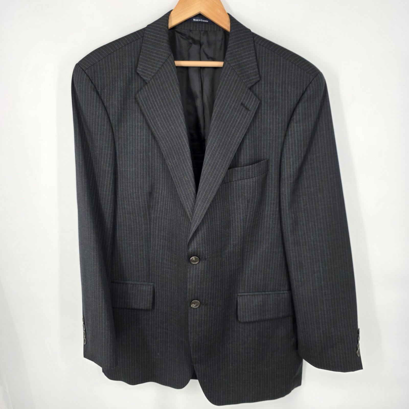 Polo University Ralph Lauren Suit Charcoal Pinstripe Wool/Cashmere 42R (34x29)