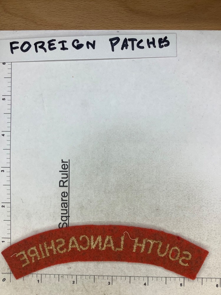 VINTAGE BRITISH SOUTH LANCASHIRE TAB PATCH
