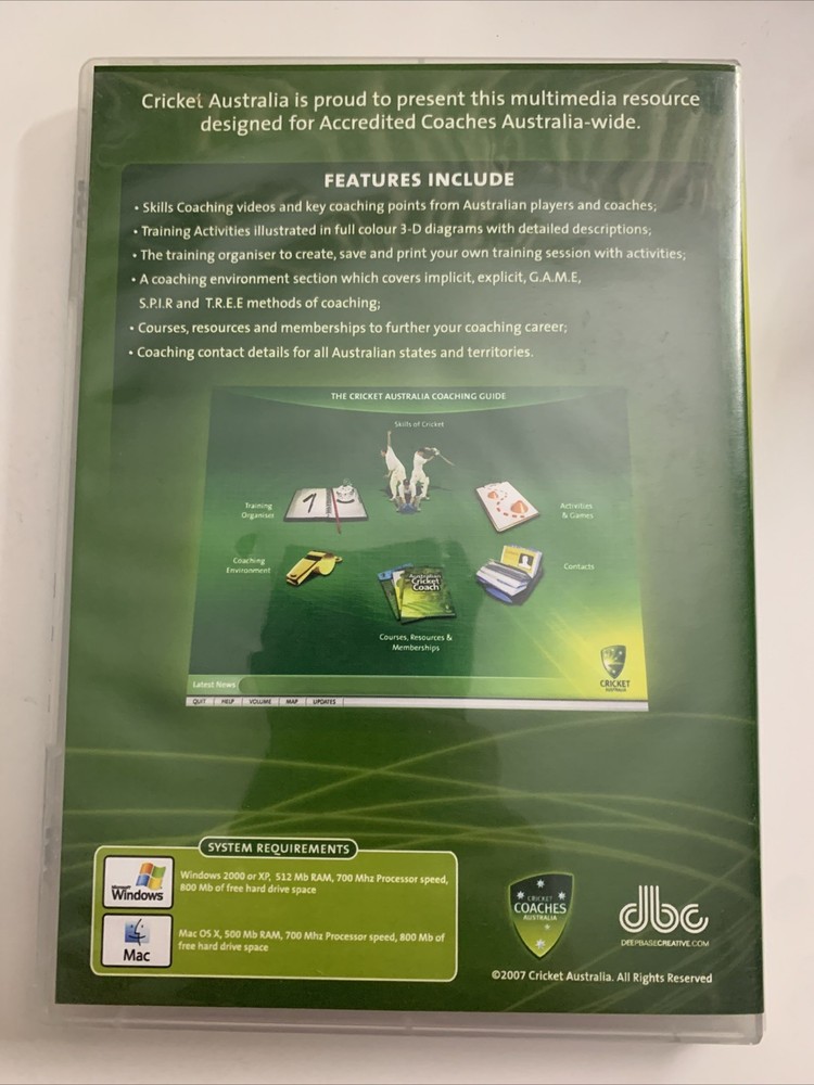 The Cricket Australia Coaching Guide PC Mac CD-ROM