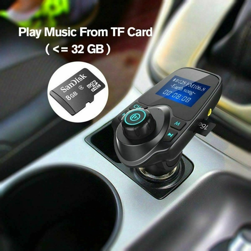 Bluetooth Wireless Car AUX Stereo Audio Receiver FM Radio Adapter USB Charger SD