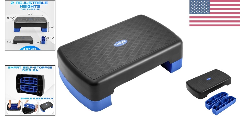 Lightweight 18.9" Adjustable Exercise Step Platform - Perfect for Small Spaces