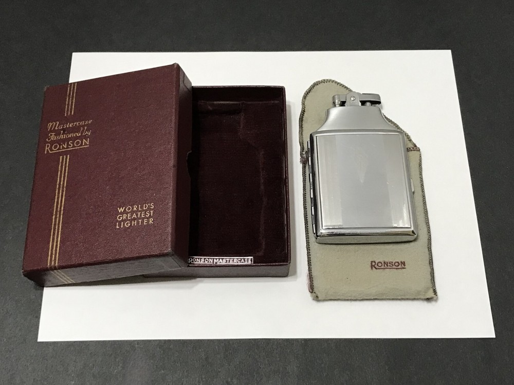 Vintage Ronson Mastercase Lighter Cigarette Case Combo - Inscribed