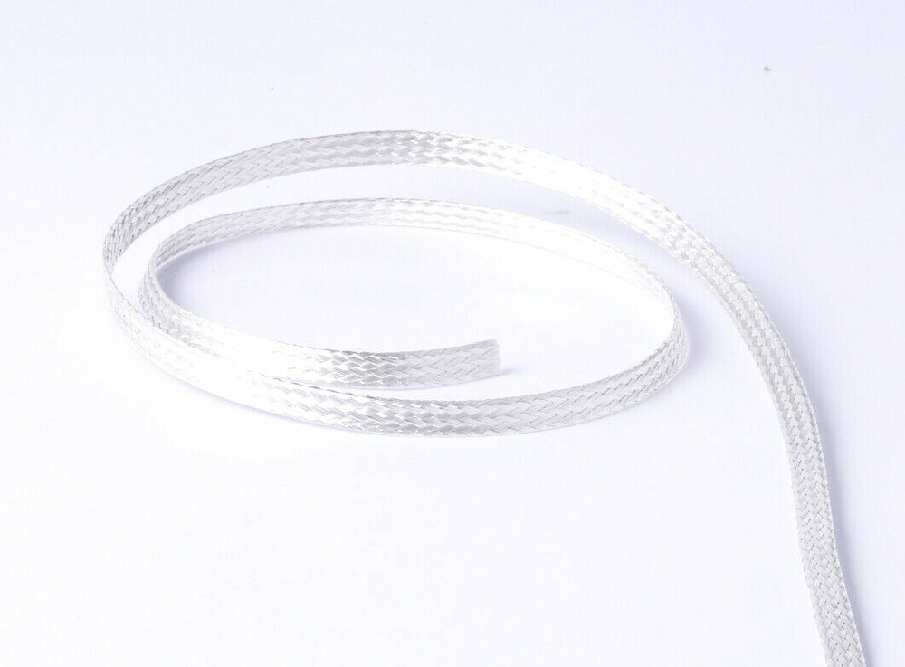 ACERBRAID Flat Braided Silver Plated Copper Wire for Electrical
